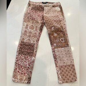 NWOT Lucky Charlie Skinny paisley patchwork jeans